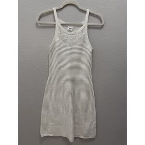 Abercrombie Kids White Knit Sweater Dress Girls 13 14 Sleeveless Crochet Cotton